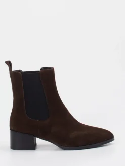 Damen Di Lauro – Chelsea Boots aus Veloursleder dunkel