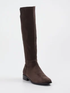 Damen Di Lauro – Kniehohe Stiefel aus Veloursleder Dunkel