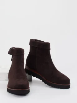 – Stiefeletten aus Veloursleder Dunkel*Di Lauro New