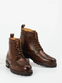 Herren Digel – Brogue-Boots aus Kalbleder dunkel