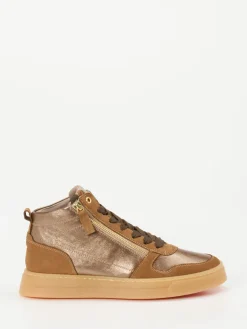 Damen DL Sport – High-Top Sneaker aus Metallicleder bronze