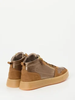 Damen DL Sport – High-Top Sneaker aus Metallicleder bronze