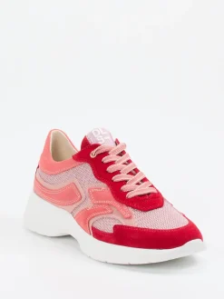 – Sneaker aus Veloursleder und Mesh Koralle*DL Sport Sale