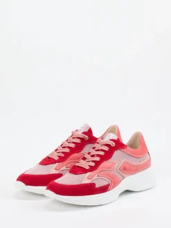 – Sneaker aus Veloursleder und Mesh Koralle*DL Sport Sale