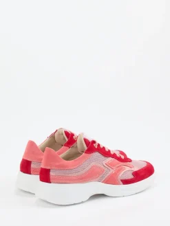 – Sneaker aus Veloursleder und Mesh Koralle*DL Sport Sale