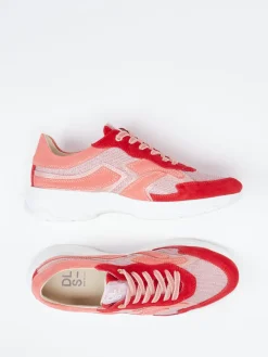 – Sneaker aus Veloursleder und Mesh Koralle*DL Sport Sale