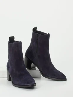 Damen Donna Carolina – Ankle Boots aus Veloursleder Dunkel