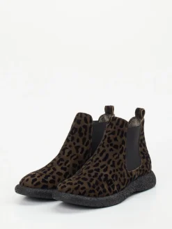 Damen Donna Carolina – Chelsea Boots aus Veloursleder Leoprint