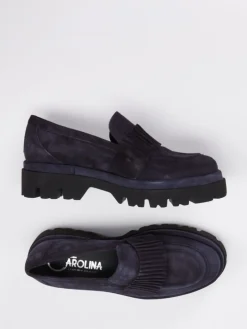 – Chunky Loafer aus Veloursleder Dunkel*Donna Carolina Clearance