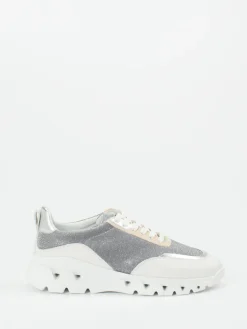 – Chunky Sneaker aus Glitzertextil silber*Donna Carolina Online