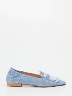 Damen Donna Carolina – Loafer aus Veloursleder in Denim-Optik