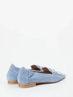 Damen Donna Carolina – Loafer aus Veloursleder in Denim-Optik
