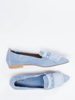 Damen Donna Carolina – Loafer aus Veloursleder in Denim-Optik
