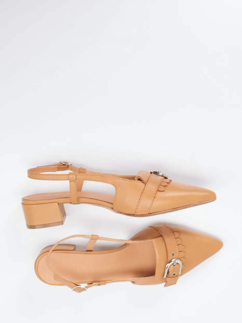 – Slingback-Pumps aus Kalbleder cognacfarben*Donna Carolina Best
