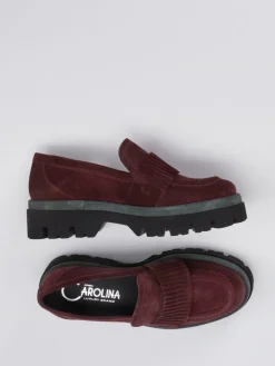 – Slipper aus Veloursleder Bordeaux*Donna Carolina Hot