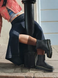 Damen Dr. Martens – Chunky-Stiefeletten aus Glattleder