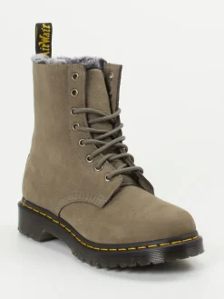 Damen Dr. Martens – Schnürboots aus Nubukleder taupefarben