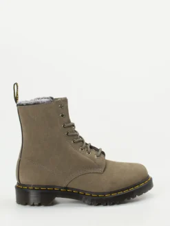Damen Dr. Martens – Schnürboots aus Nubukleder taupefarben