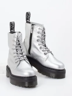– Schnürboots aus Metallicleder*Dr. Martens New