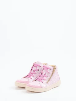 Kinder Däumling – High-Top Sneaker aus geprägtem Leder Rosa