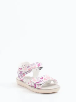 – Klettsandale aus geprägtem Leder Hellrosa*Däumling Discount