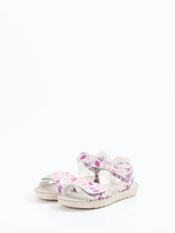 – Klettsandale aus geprägtem Leder Hellrosa*Däumling Discount