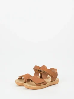 – Klettsandalen aus geprägtem Leder cognac*Däumling Outlet