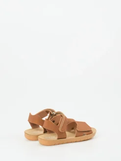 – Klettsandalen aus geprägtem Leder cognac*Däumling Outlet