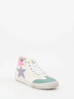 Kinder Däumling – Mid-Top Sneaker aus Kalbleder Offwhite