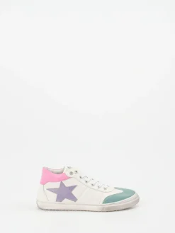 Kinder Däumling – Mid-Top Sneaker aus Kalbleder Offwhite