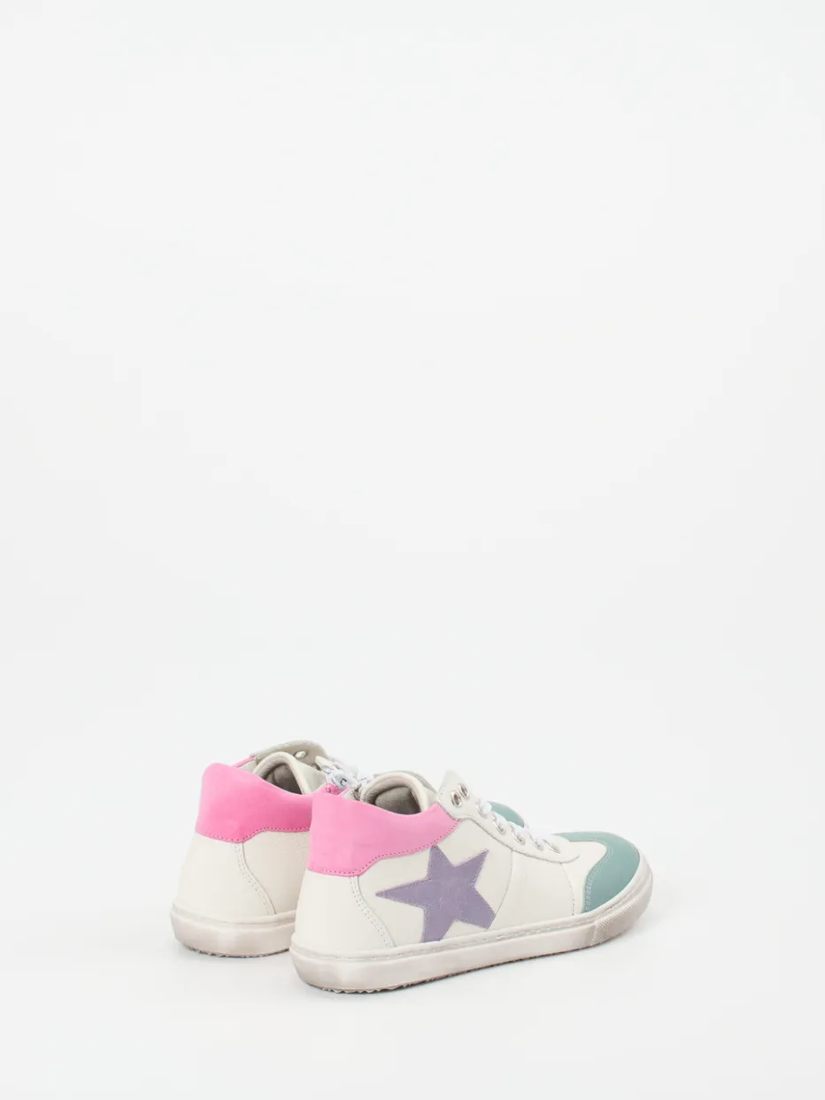 Kinder Däumling – Mid-Top Sneaker aus Kalbleder Offwhite