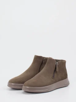 Damen Ecco – Ankle Boots aus Veloursleder in Schlammgrün