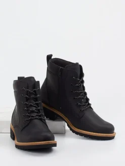 Damen Ecco – Schnürboots aus Fettleder in