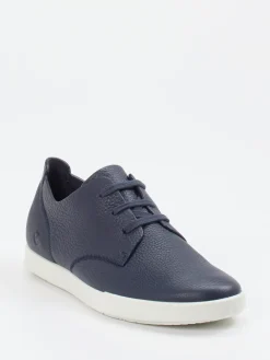 Herren Ecco – Schnürschuh aus genarbtem Leder dunkel