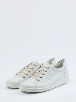 Damen Ecco – Sneaker aus Kalbleder in Offwhite