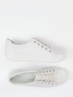 Damen Ecco – Sneaker aus Kalbleder in Offwhite