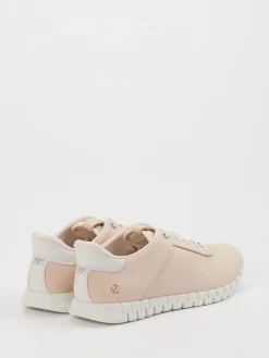 Damen Ecco – Sneaker aus Nubukleder in Cremerosa