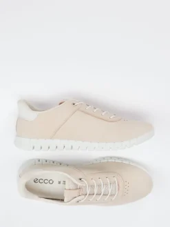 Damen Ecco – Sneaker aus Nubukleder in Cremerosa