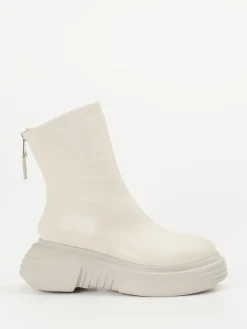 Damen Elena Iachi – Plateau-Stiefeletten aus Kalbleder Cremeweiß