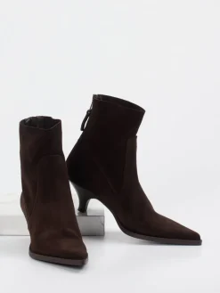 Damen Elena Iachi – Stiefelette aus Veloursleder Dunkel