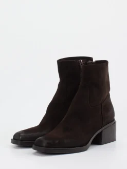 – Stiefeletten aus Veloursleder Dunkel*Elena Iachi Online