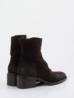 – Stiefeletten aus Veloursleder Dunkel*Elena Iachi Online