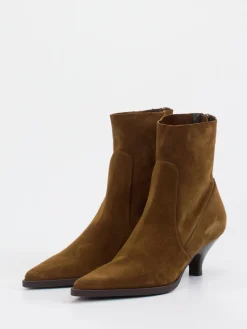 – Stiefeletten aus Veloursleder Cognac*Elena Iachi Hot