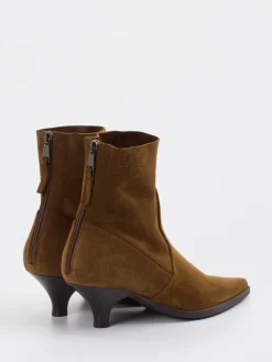 – Stiefeletten aus Veloursleder Cognac*Elena Iachi Hot