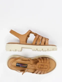 Damen Everybody – Fisherman-Sandale aus Kalbleder cognac