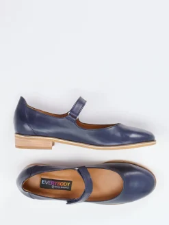 Damen Everybody – Spangenpumps aus Kalbleder Marine