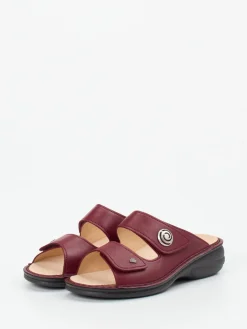 Damen Finn Comfort – Komfort-Pantolette aus Kalbleder Bordeaux