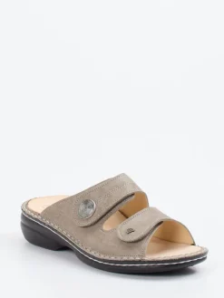 Damen Finn Comfort – Komfort-Pantolette aus Kalbleder taupe