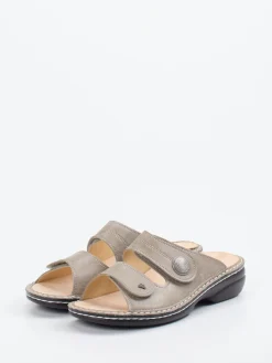 Damen Finn Comfort – Komfort-Pantolette aus Kalbleder taupe