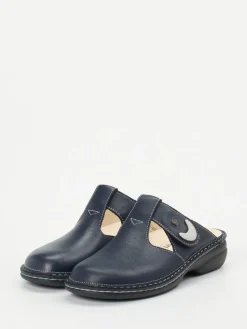 Damen Finn Comfort – Komfort-Pantolette aus Kalbleder Dunkel
